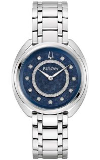 96X160 Bulova Duality women's watch with blue Denchu dial and genuine diamonds | 96X160