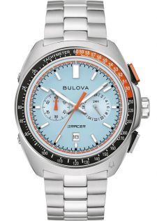 98B432 Sporty men's watch from Bulova with chronograph and light blue dial - Racer Chronograph Collection | 98B432