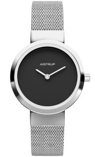AIW7611 Elegant women's watch with black dial and stainless steel mesh strap for the modern woman | AIW7611