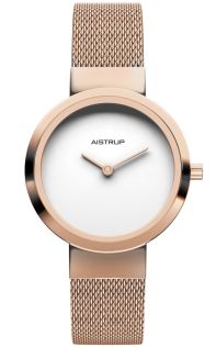 AIW7615 Elegant women's watch with white dial, rose finish, and quality mesh strap in a sleek design | AIW7615