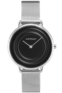 AIW7709 Modern women's watch with black raindrop effect and mesh strap in stainless steel from the exclusive Aistrup Raindrop collection | AIW7709