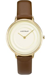 AIW7718 Elegant women's watch with cream white water ring effect and golden finish from the exclusive Aistrup Raindrop collection | AIW7718