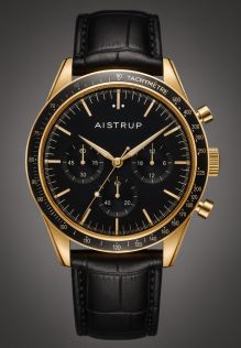 AIW8701 Aistrup AIW8701 Classic Sapphire Chronograph men's watch with black dial and gold details | AIW8701