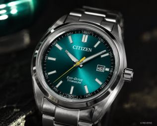 AW1900-50X Citizen Mens Solar Aqua-Green Titanium 40mm