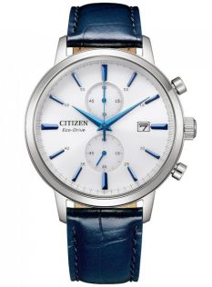 CA7069-16A Citizen Eco-Drive chronograph in steel with B642 movement and white dial | CA7069-16A