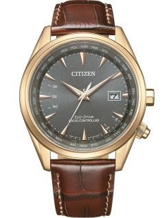 CB0273-11H Citizen Eco-Drive radio-controlled men's watch | Rose-colored steel with brown leather strap | CB0273-11H