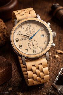 LW0501 Lignus Johan White Maple Wood Chronograph LW0501