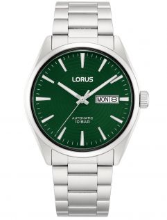 RL413CX9 Lorus Mens 100m Automatic Day-Date Green Steel 42mm