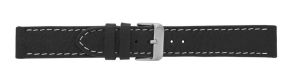 339122S Falkenlund Deluxe Beco Watch Strap Rodeo Soft Black Calf Leather 22mm Stainless Steel Buckle 339122S