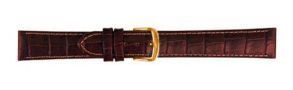 6193918G Falkenlund Deluxe Beco Watch Strap Louisiana Matt Reddish Brown Calf Leather 18mm Gold Plated Buckle 6193918G