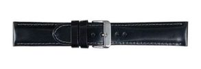 6303520S Falkenlund Deluxe Beco 20mm Watch Strap Chrono XL Black Silver Buckle 6303520S