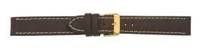 6303618G Falkenlund Deluxe Beco 18mm Watch Strap Chrono XL Brown Gold Buckle 6303618G