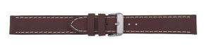 6303618S Falkenlund Deluxe Beco 18mm Watch Strap Chrono XL Brown Silver Buckle 6303618S