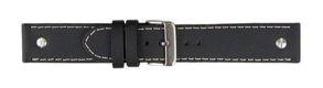 6313522S Falkenlund Deluxe Beco 22mm Watch Strap Chrono Matt Black Steel Buckle 6313522S