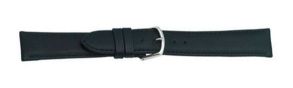 664122S Falkenlund Deluxe Beco Watch Strap Polo Black Calf Leather 22mm Stainless Steel Buckle 664122S