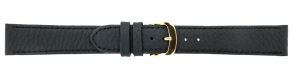 667118G Falkenlund Deluxe Beco Watch Strap Imperator Black Calf Leather 18mm Gold Plated Buckle 667118G