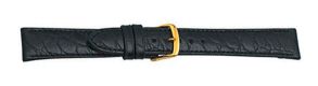 672114G Falkenlund Deluxe Beco Watch Strap Samantha Black Calf Leather 14mm Gold Plated Buckle 672114G