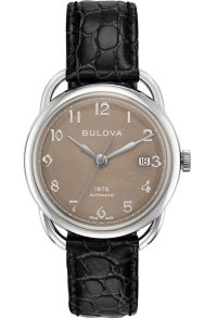 96B324 Bulova 1875 Commodore Limited Edition automatic watch with Swiss movement and brown sandblasted dial | 96B324