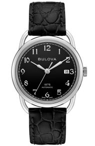 96B325 Bulova 1875 Commodore Limited Edition automatic watch with Swiss movement and black dial | 96B325
