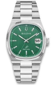 96B439 Retro-inspired men's watch from Bulova with green dial and high-precision quartz movement - Super Seville Collection | 96B439
