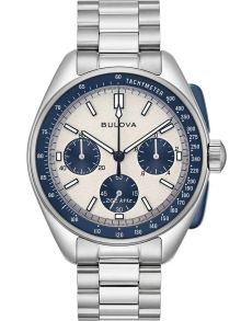 98K112 Bulova Lunar Pilot chronograph Apollo 15 edition with blue details and extra leather strap | 98K112
