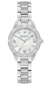 96R253 Elegant women's watch from Bulova with mother-of-pearl dial and 19 diamonds in stainless steel - Sutton Collection | 96R253