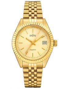 A12188D7I Inex Ladies Golden Classic Sapphire 32mm