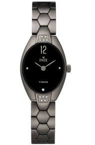 A69264T5KV Inex Ladies 11 Diamonds Titanium Sapphire Petite 20mm