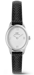 ADW00100887 Daniel Wellington Ophelia Mini Black Lizard White Guilloché Silver DW00100887