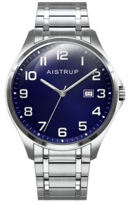 C3990TGD-A Titanium men's watch with blue dial, large clear numbers, and date display on titanium bracelet from the Aistrup Titanium Sapphire collection | AIW7903