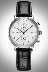 AIW8601 Aistrup AIW8601 Classic Infinity Chronograph men's watch with white dial and leather strap | AIW8601