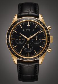 AIW8701 Aistrup AIW8701 Classic Sapphire Chronograph men's watch with black dial and gold details | AIW8701