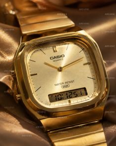 AQ-240EG-9AEF Casio Golden Vintage Unisex Ana-Digi 35mm