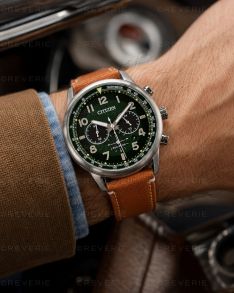 CA4420-21X Citizen Mens Eco-Drive Chronograph Green Dial 43mm