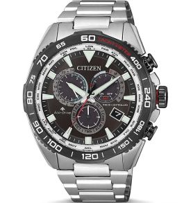 CB5036-87X Citizen Promaster Land chronograph with radio control | Eco-drive world time watch with perpetual calendar and tachymeter | CB5036-87X