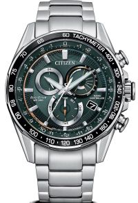 CB5914-89X Citizen Eco-Drive radio-controlled men's watch with green dial | Chronograph and tachymeter | CB5914-89X