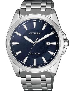 BM7108-81L Citizen classic men's watch with Eco-Drive and blue dial in stainless steel | BM7108-81L