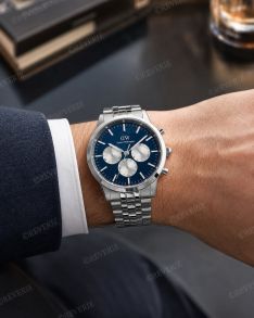 ADW00100874 Daniel Wellington Mens Chronograph Navy Steel Jubilee 42mm