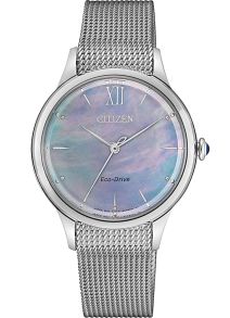 EM0810-84N Citizen elegant women's watch with Eco-Drive and mother-of-pearl dial on mesh strap | EM0810-84N