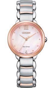 EM0924-85Y Citizen Eco-Drive women's watch in steel and rose | Mother-of-pearl dial with diamond | EM0924-85Y