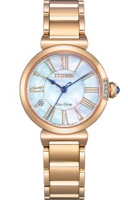 EM1063-89D Citizen elegant ladies' watch with Eco-Drive and mother-of-pearl dial in rose PVD | EM1063-89D