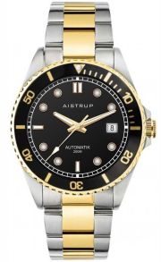 AIW8303 Luxurious automatic diver's watch with black dial, two-tone steel and gold design, and 200 meters water resistance | AIW8303