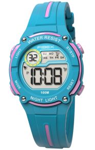 FIBEX76IP003 Kids Electronic Watch - Turquoise Digital Sport Timer FIBEX76IP003
