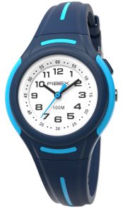 FIBEXAAD02 Navy Blue Kids Watch - Waterproof Children's Swimming Watch | Light Up Learning Time Watch - Fibex FIBEXAAD02