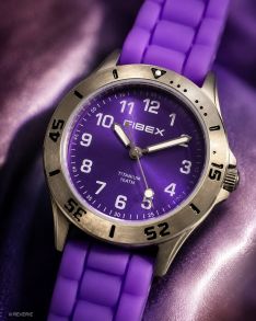 FIBEXTIA02 Purple Titanium Kids Watch - Hypoallergenic Swimming Watch | Violet Time Teaching Watch with Metal-Free Case - Fibex FIBEXTIA02