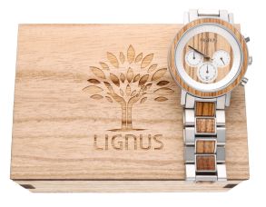 LW0101 Lignus Hector Zebra Wood Chronograph LW0101
