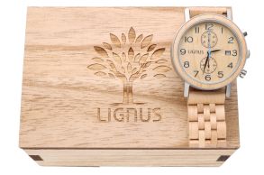 LW0501 Lignus Johan White Maple Wood Chronograph LW0501