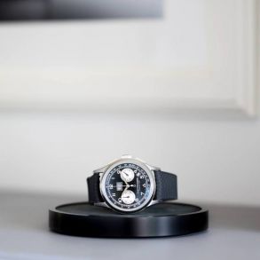 MO2402 MORELUND Watchmat in Aluminium/Black Leather MO2402