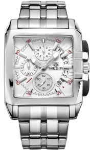 MS2018G-7 Megir Bold Steel White Chronograph 2018