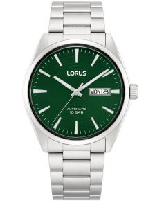 RL413CX9 Lorus Mens 100m Automatic Day-Date Green Steel 42mm